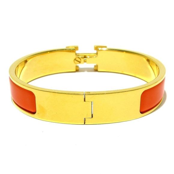 Hermes Bangle Click H Gold And Orange - Picture 3 of 7